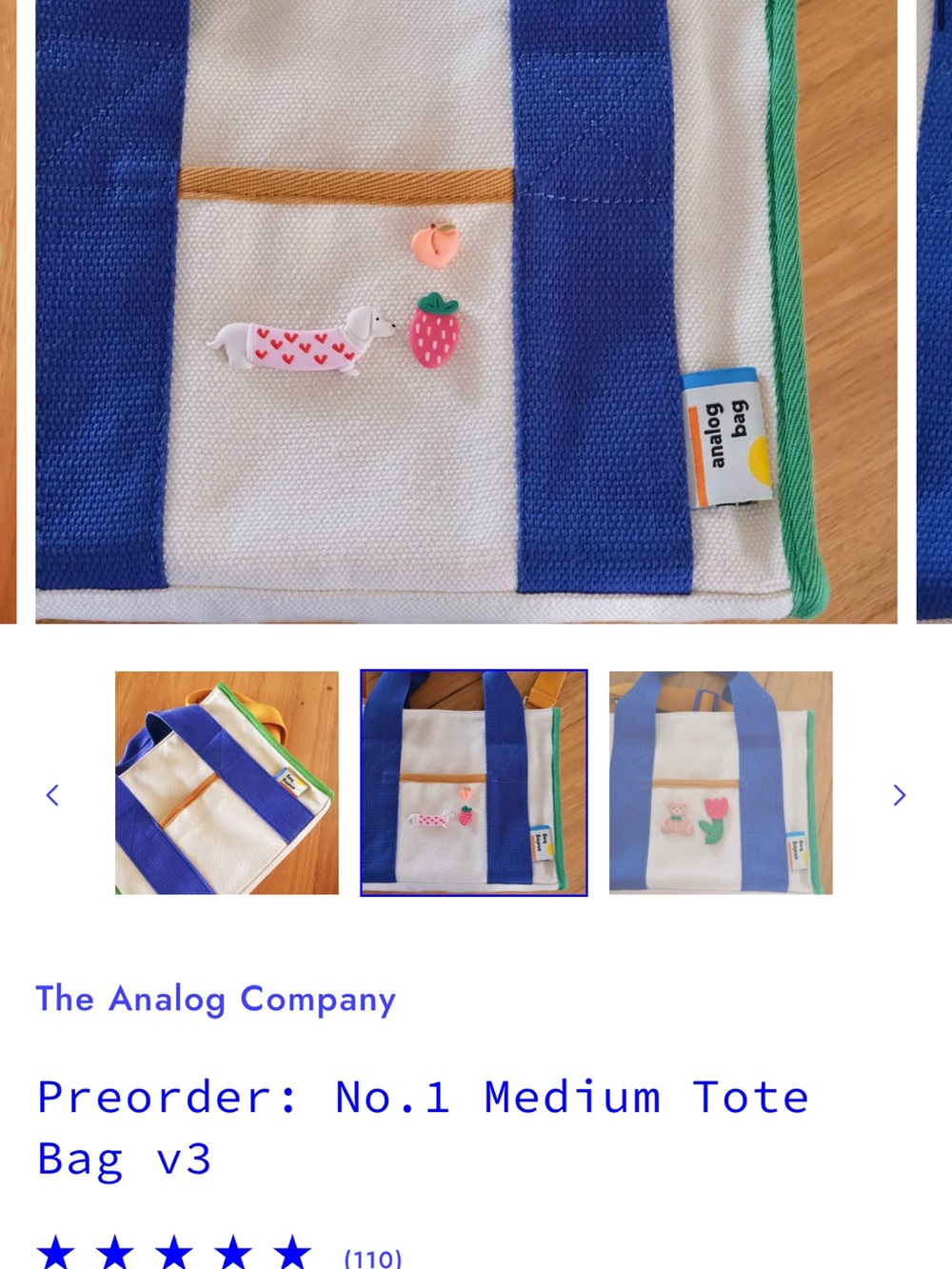 Analog medium Tote Bag *NWOT
No. 1 medium tote bag - Picture 7 of 9